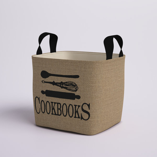 Mistana™ "Cookbooks" Burlap Storage Bin & Reviews Wayfair